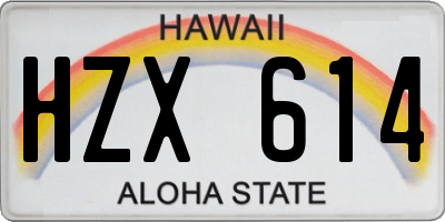 HI license plate HZX614