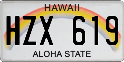HI license plate HZX619