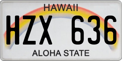 HI license plate HZX636