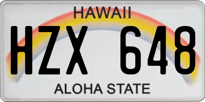 HI license plate HZX648