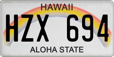 HI license plate HZX694