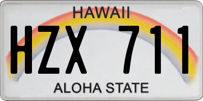 HI license plate HZX711