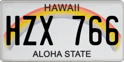 HI license plate HZX766