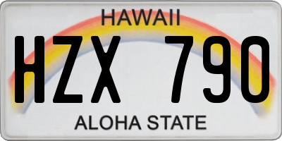 HI license plate HZX790