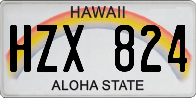 HI license plate HZX824