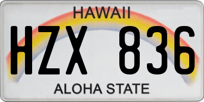 HI license plate HZX836