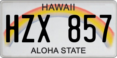 HI license plate HZX857