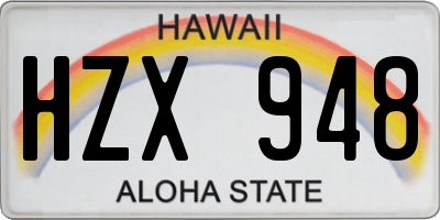 HI license plate HZX948