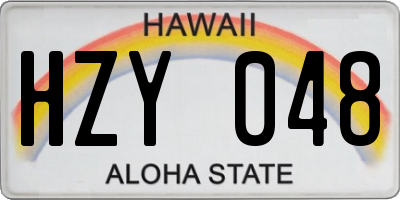 HI license plate HZY048
