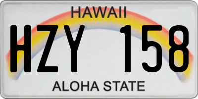HI license plate HZY158