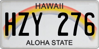 HI license plate HZY276
