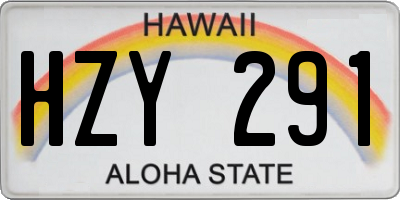 HI license plate HZY291