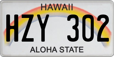HI license plate HZY302