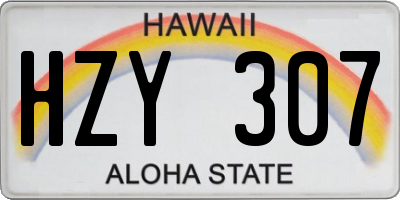 HI license plate HZY307