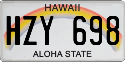 HI license plate HZY698