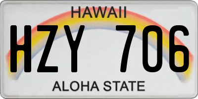 HI license plate HZY706