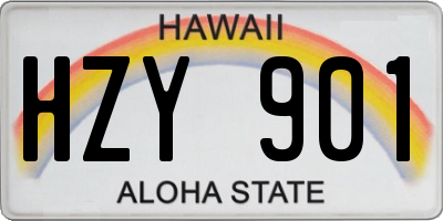 HI license plate HZY901