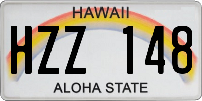HI license plate HZZ148
