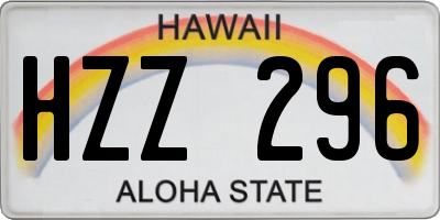 HI license plate HZZ296