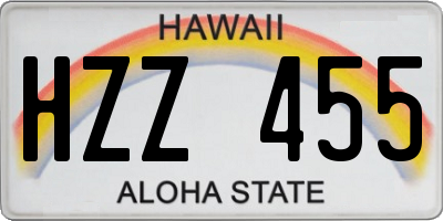 HI license plate HZZ455