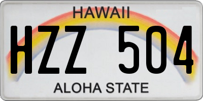 HI license plate HZZ504