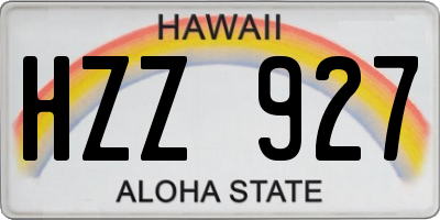 HI license plate HZZ927