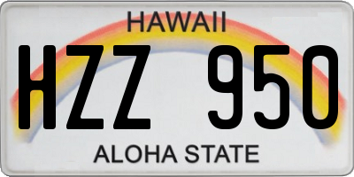 HI license plate HZZ950