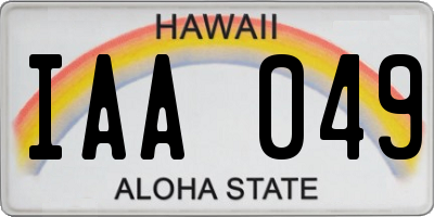 HI license plate IAA049