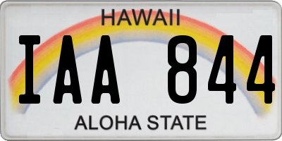 HI license plate IAA844