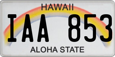 HI license plate IAA853
