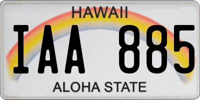 HI license plate IAA885