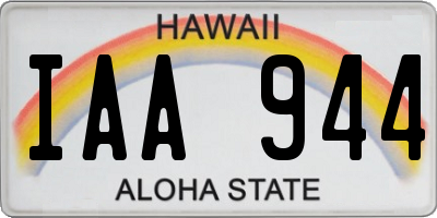 HI license plate IAA944