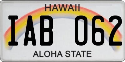HI license plate IAB062
