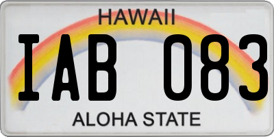 HI license plate IAB083