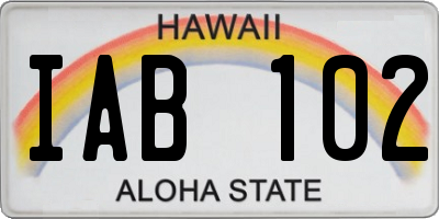 HI license plate IAB102