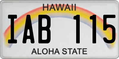 HI license plate IAB115