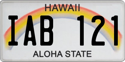 HI license plate IAB121