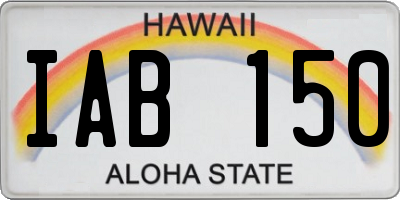 HI license plate IAB150