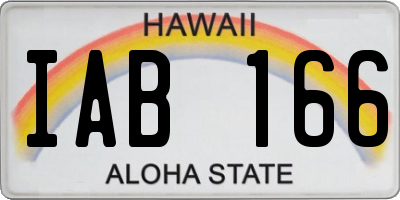 HI license plate IAB166