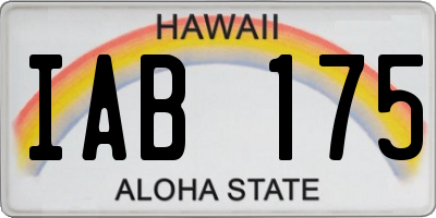 HI license plate IAB175