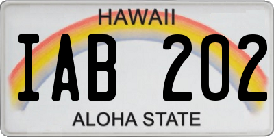 HI license plate IAB202