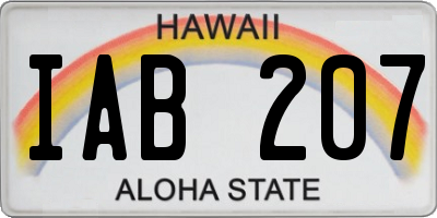 HI license plate IAB207