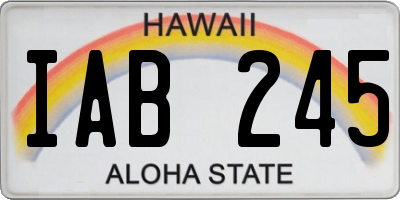 HI license plate IAB245