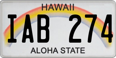 HI license plate IAB274