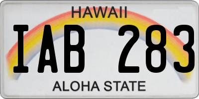 HI license plate IAB283