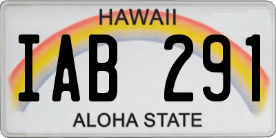 HI license plate IAB291