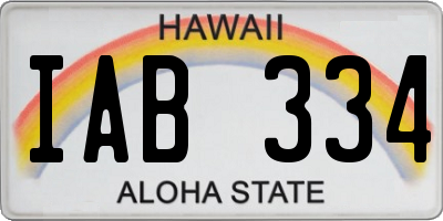 HI license plate IAB334