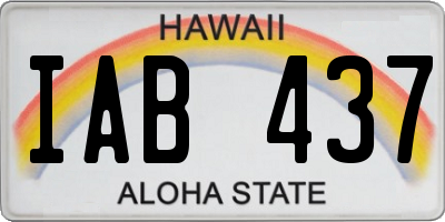 HI license plate IAB437