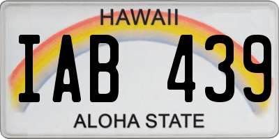 HI license plate IAB439