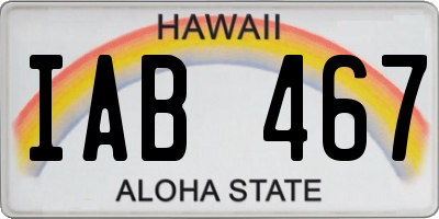 HI license plate IAB467